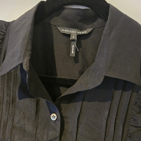 Marissa Webb Black Ruffle Blouse Size Small - Picture 7 of 11